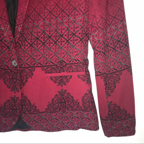 SILENCE + NOISE Burgundy Blazer Women’s Size Small - Picture 2 of 6